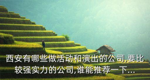 西安有哪些做活動(dòng)和演出的公司,要比較強(qiáng)實(shí)力的公司,誰能推薦一下...