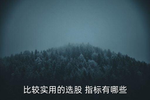 比較實用的選股 指標(biāo)有哪些