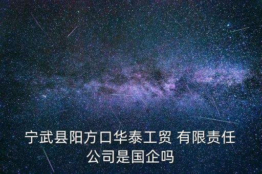  寧武縣陽方口華泰工貿(mào) 有限責任 公司是國企嗎