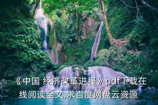 《中國 經(jīng)濟改革進程》pdf下載在線閱讀全文,求百度網(wǎng)盤云資源