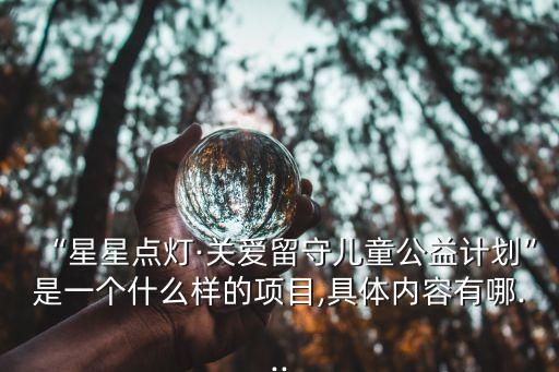 “星星點燈·關愛留守兒童公益計劃”是一個什么樣的項目,具體內容有哪...