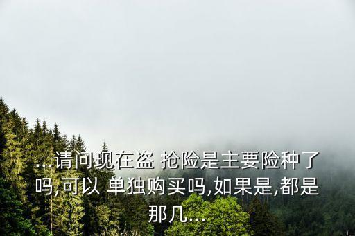 ...請(qǐng)問現(xiàn)在盜 搶險(xiǎn)是主要險(xiǎn)種了嗎,可以 單獨(dú)購(gòu)買嗎,如果是,都是那幾...