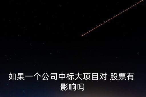 如果一個公司中標大項目對 股票有 影響嗎