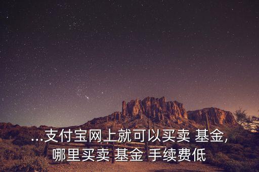 ...支付寶網(wǎng)上就可以買(mǎi)賣(mài) 基金,哪里買(mǎi)賣(mài) 基金 手續(xù)費(fèi)低