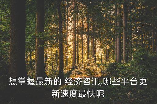 想掌握最新的 經(jīng)濟咨訊,哪些平臺更新速度最快呢