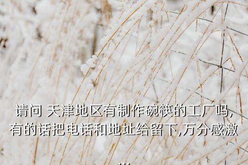請(qǐng)問(wèn) 天津地區(qū)有制作碗筷的工廠嗎,有的話把電話和地址給留下,萬(wàn)分感激...