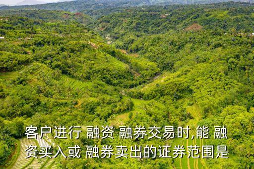 客戶進(jìn)行 融資 融券交易時(shí),能 融資買入或 融券賣出的證券范圍是