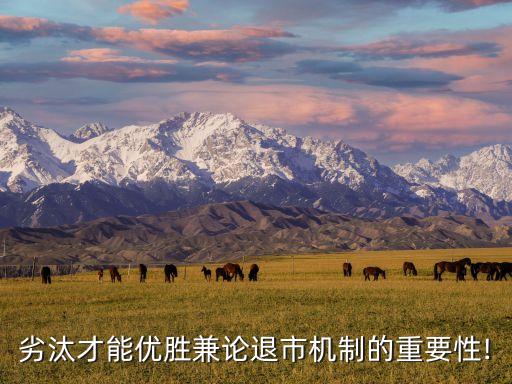 劣汰才能優(yōu)勝兼論退市機制的重要性!