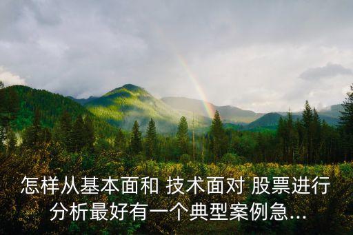 怎樣從基本面和 技術(shù)面對(duì) 股票進(jìn)行 分析最好有一個(gè)典型案例急...