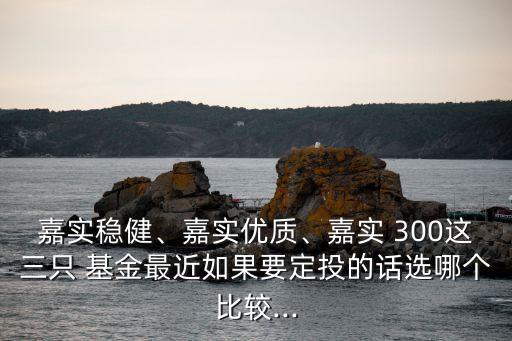 嘉實(shí)穩(wěn)健、嘉實(shí)優(yōu)質(zhì)、嘉實(shí) 300這三只 基金最近如果要定投的話選哪個(gè)比較...
