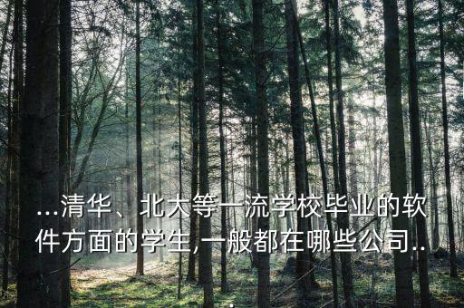 ...清華、北大等一流學校畢業(yè)的軟件方面的學生,一般都在哪些公司...