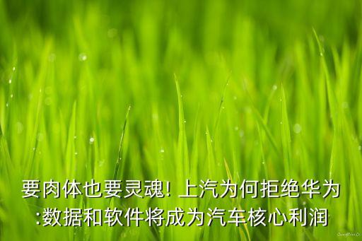 要肉體也要靈魂! 上汽為何拒絕華為:數(shù)據(jù)和軟件將成為汽車(chē)核心利潤(rùn)