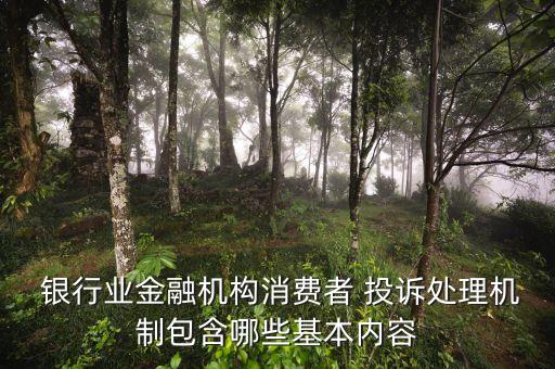  銀行業(yè)金融機(jī)構(gòu)消費(fèi)者 投訴處理機(jī)制包含哪些基本內(nèi)容