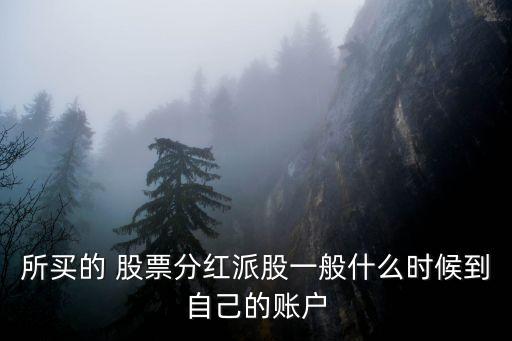 所買的 股票分紅派股一般什么時候到自己的賬戶