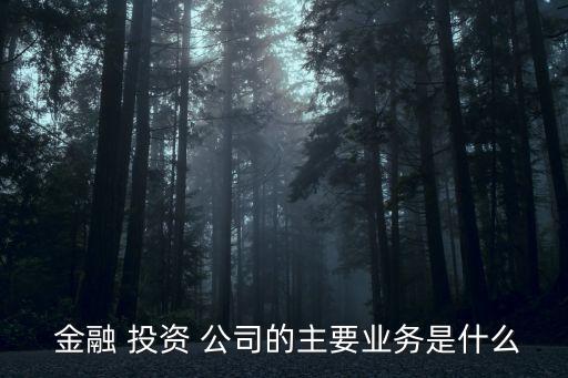 金融投資公司經營范圍,文化投資公司經營范圍是什么?