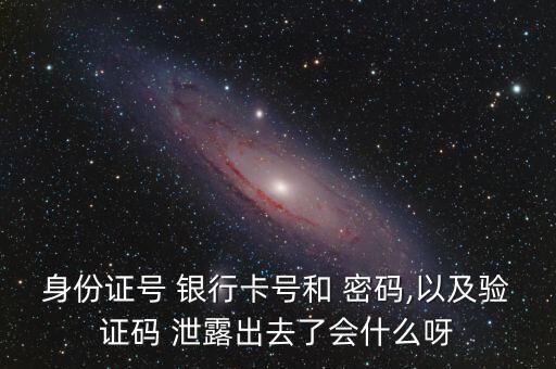 身份證號(hào) 銀行卡號(hào)和 密碼,以及驗(yàn)證碼 泄露出去了會(huì)什么呀