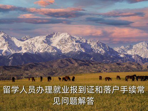 留學(xué)人員辦理就業(yè)報到證和落戶手續(xù)常見問題解答