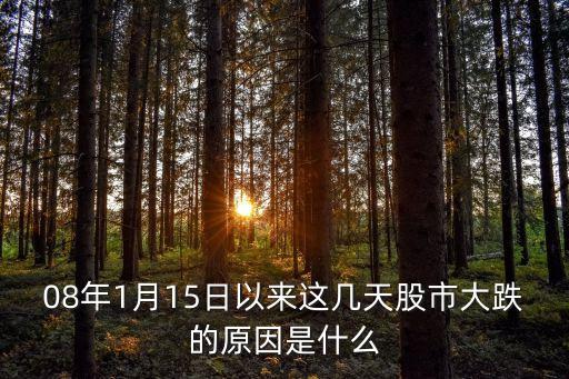 08年1月15日以來(lái)這幾天股市大跌的原因是什么