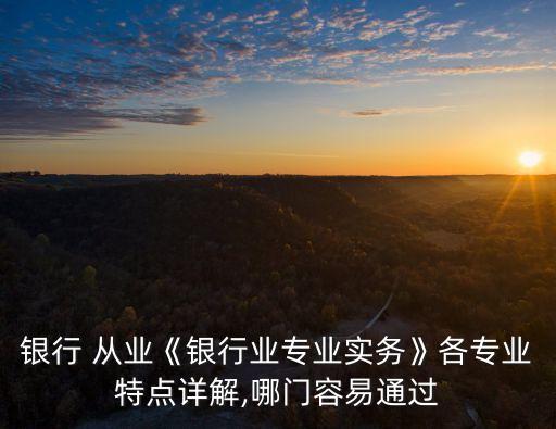 銀行 從業(yè)《銀行業(yè)專業(yè)實(shí)務(wù)》各專業(yè)特點(diǎn)詳解,哪門容易通過