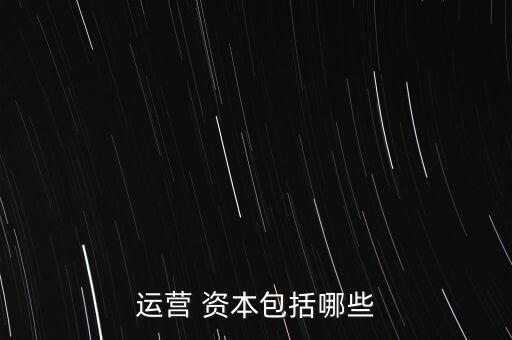 運營 資本包括哪些