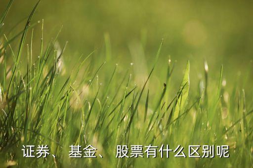 證券、 基金、 股票有什么區(qū)別呢
