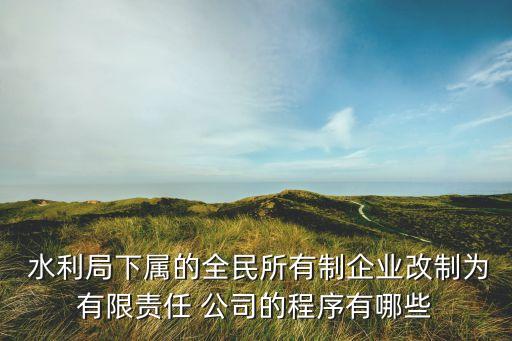  水利局下屬的全民所有制企業(yè)改制為有限責任 公司的程序有哪些