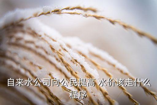自來水公司向公民提高 水價(jià)該走什么程序