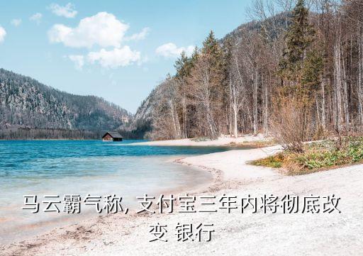 馬云霸氣稱(chēng), 支付寶三年內(nèi)將徹底改變 銀行