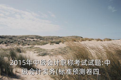 2015年中級(jí)會(huì)計(jì)職稱考試試題:中級(jí)會(huì)計(jì)實(shí)務(wù)(標(biāo)準(zhǔn)預(yù)測卷四