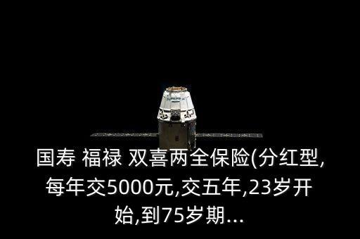 國壽 福祿 雙喜兩全保險(分紅型,每年交5000元,交五年,23歲開始,到75歲期...