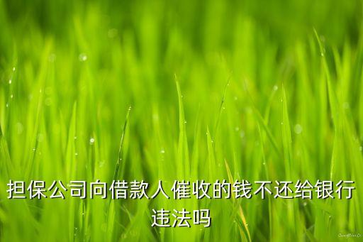擔保公司向借款人催收的錢不還給銀行違法嗎