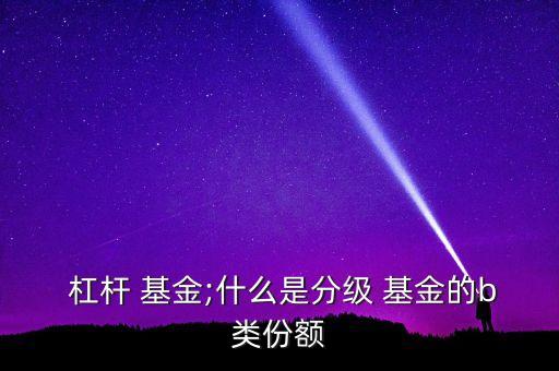  杠桿 基金;什么是分級(jí) 基金的b類(lèi)份額