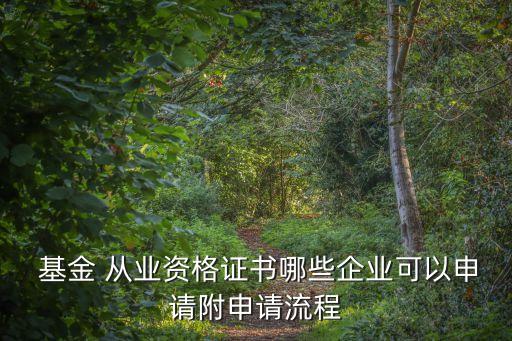  基金 從業(yè)資格證書(shū)哪些企業(yè)可以申請(qǐng)附申請(qǐng)流程