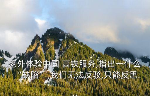 老外體驗中國 高鐵服務(wù),指出一什么“缺陷”,我們無法反駁,只能反思...