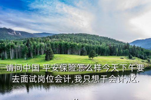 請(qǐng)問中國 平安保險(xiǎn)怎么樣今天下午要去面試崗位會(huì)計(jì),我只想干會(huì)計(jì),這...