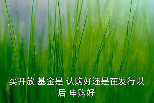 買開放 基金是 認(rèn)購(gòu)好還是在發(fā)行以后 申購(gòu)好