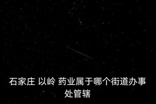 石家莊 以嶺 藥業(yè)屬于哪個(gè)街道辦事處管轄
