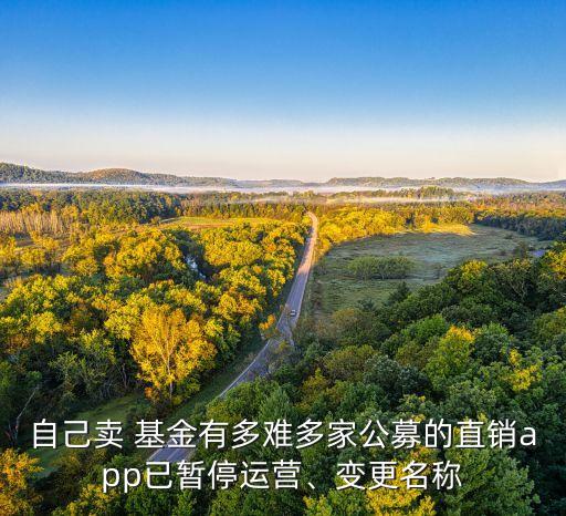自己賣 基金有多難多家公募的直銷app已暫停運(yùn)營、變更名稱