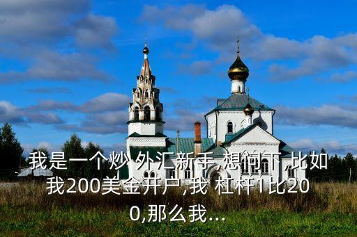 我是一個(gè)炒 外匯新手,想問(wèn)下,比如我200美金開(kāi)戶,我 杠桿1比200,那么我...