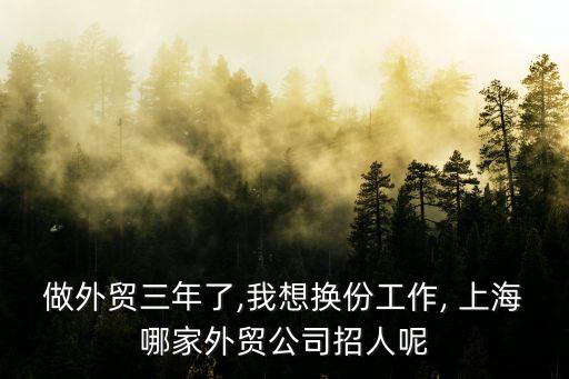 做外貿三年了,我想換份工作, 上海哪家外貿公司招人呢