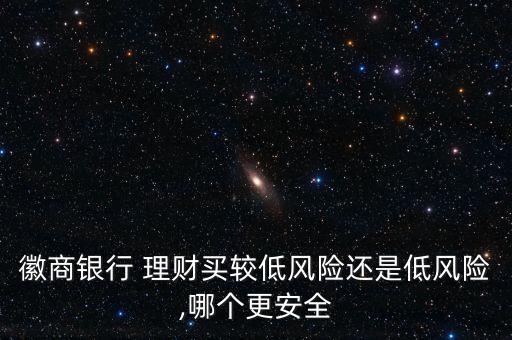 徽商銀行 理財買較低風(fēng)險還是低風(fēng)險,哪個更安全