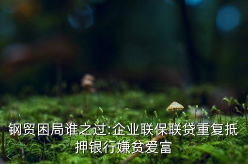 鋼貿(mào)困局誰(shuí)之過(guò):企業(yè)聯(lián)保聯(lián)貸重復(fù)抵押銀行嫌貧愛富