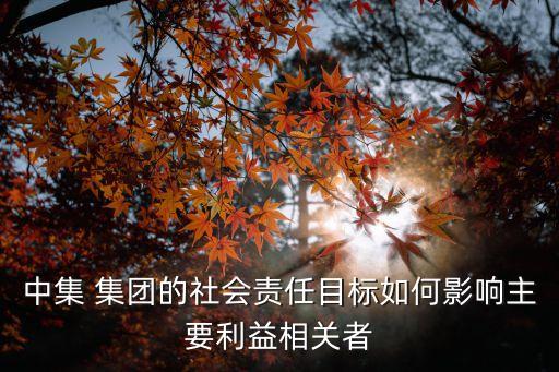 中集 集團的社會責(zé)任目標(biāo)如何影響主要利益相關(guān)者