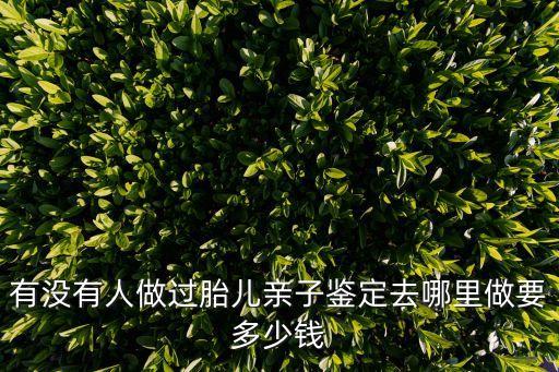 有沒(méi)有人做過(guò)胎兒親子鑒定去哪里做要多少錢(qián)