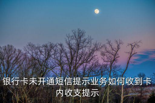 銀行卡未開(kāi)通短信提示業(yè)務(wù)如何收到卡內(nèi)收支提示