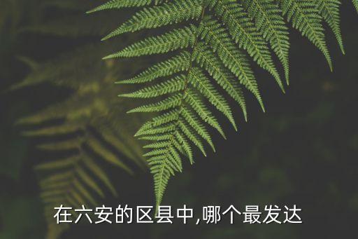 在六安的區(qū)縣中,哪個最發(fā)達(dá)