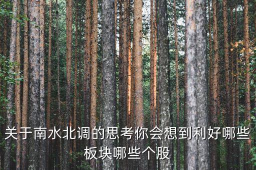 關(guān)于南水北調(diào)的思考你會想到利好哪些板塊哪些個股
