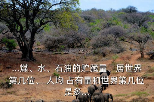 ...煤、水、石油的貯藏量、居世界第幾位、 人均 占有量和世界第幾位是多...