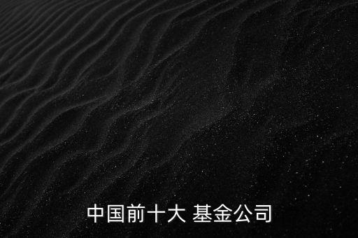 中國前十大 基金公司