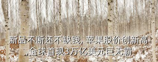 新品不斷還不缺錢, 蘋果股價創(chuàng)新高,全球首現3萬億美元巨無霸